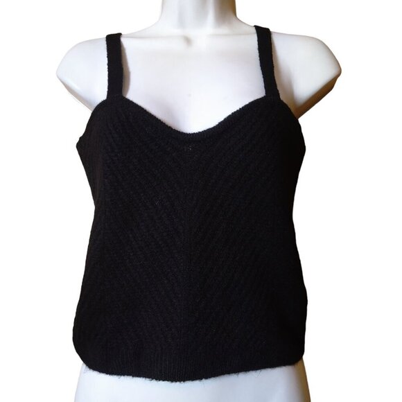 Vero Moda Women's Medium Black Sweater Tank Top Cropped Sleeveless New - Picture 1 of 6